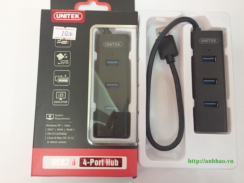 Hub chia 4 cổng USB 3.0 Unitek Y-3089 chính hãng